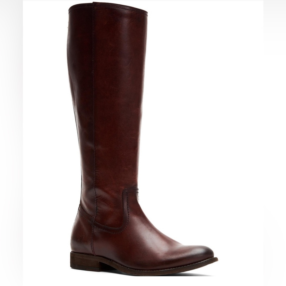 Frye Melissa Inside Zip Tall in Mahagony